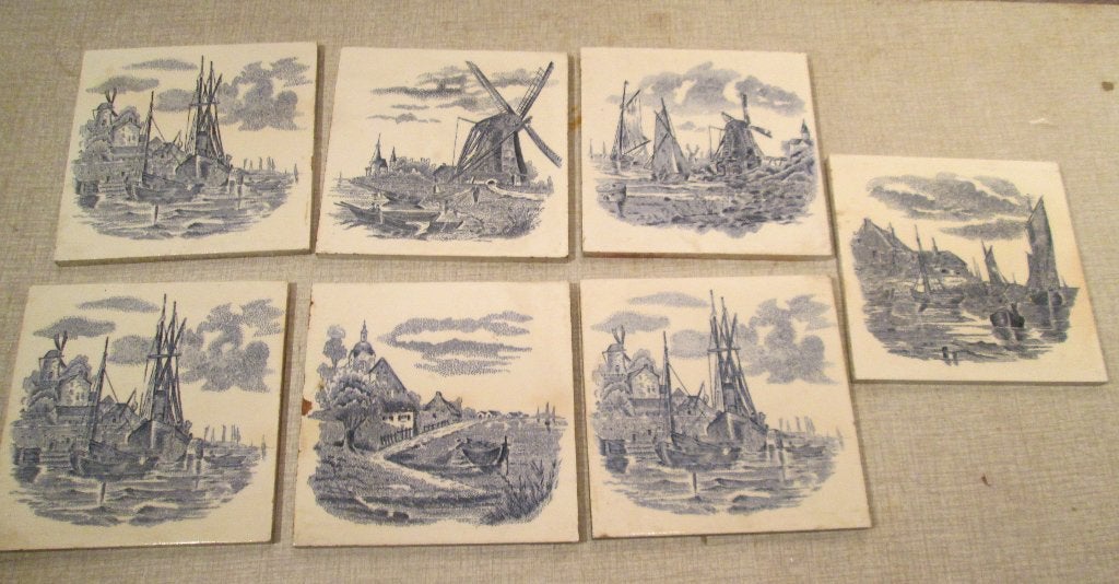 7 Mooi Oude Tegels - 15x15, Antiek en Kunst, Ophalen of Verzenden
