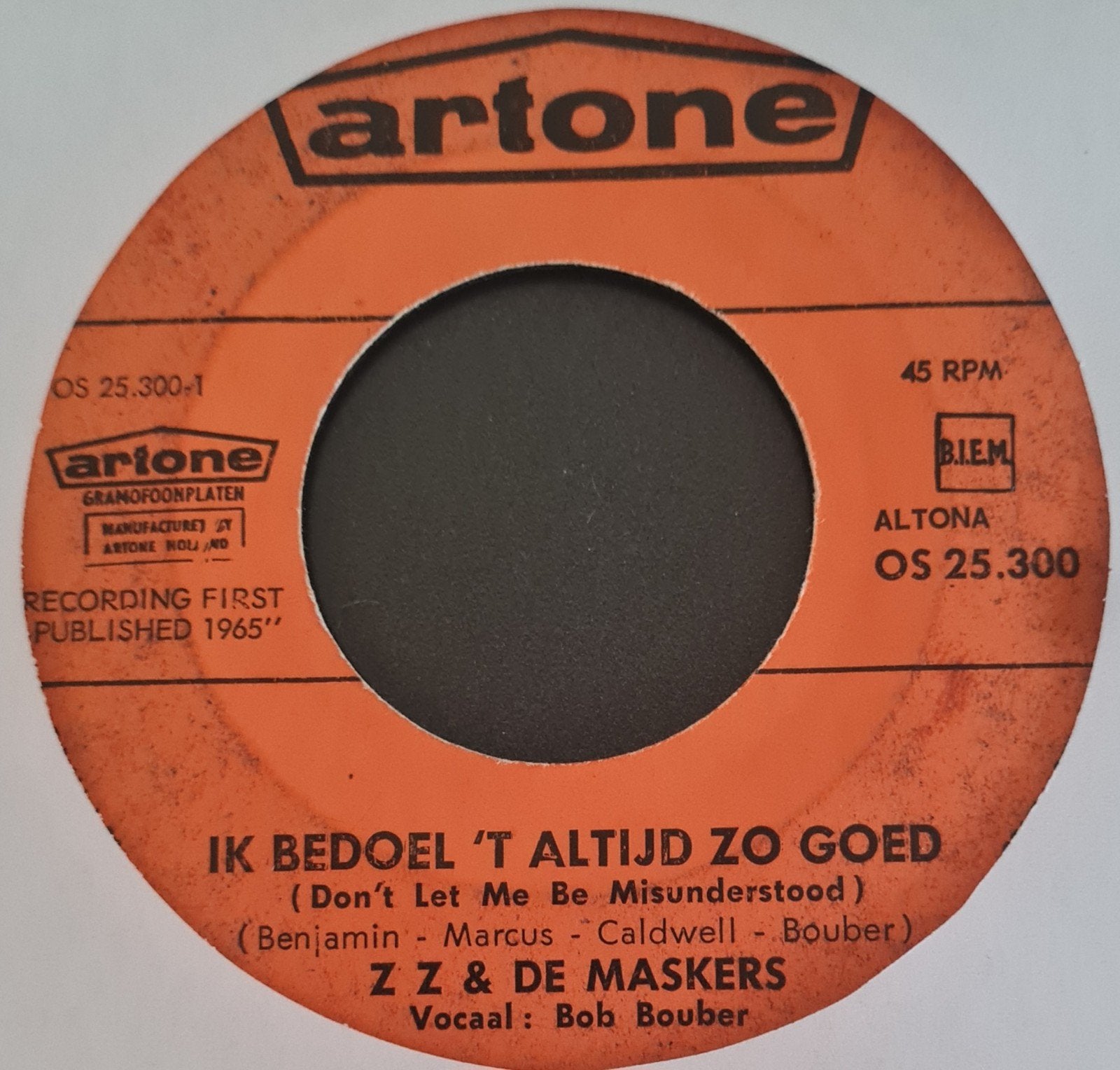 Z Z EN DE MASKERS - IK BEDOEL 'T ALTIJD ZO GOED, Cd's en Dvd's, Vinyl Singles, Ophalen of Verzenden, Gebruikt, Nederlandstalig
