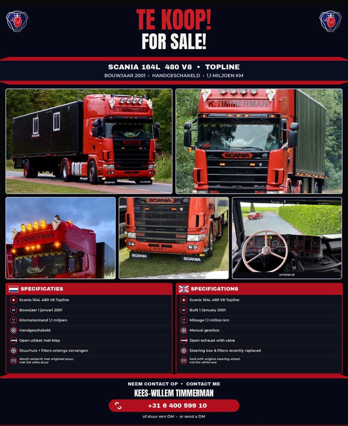 4 serie 164L 480 V8, Ophalen, Gelezen, Vrachtwagen
