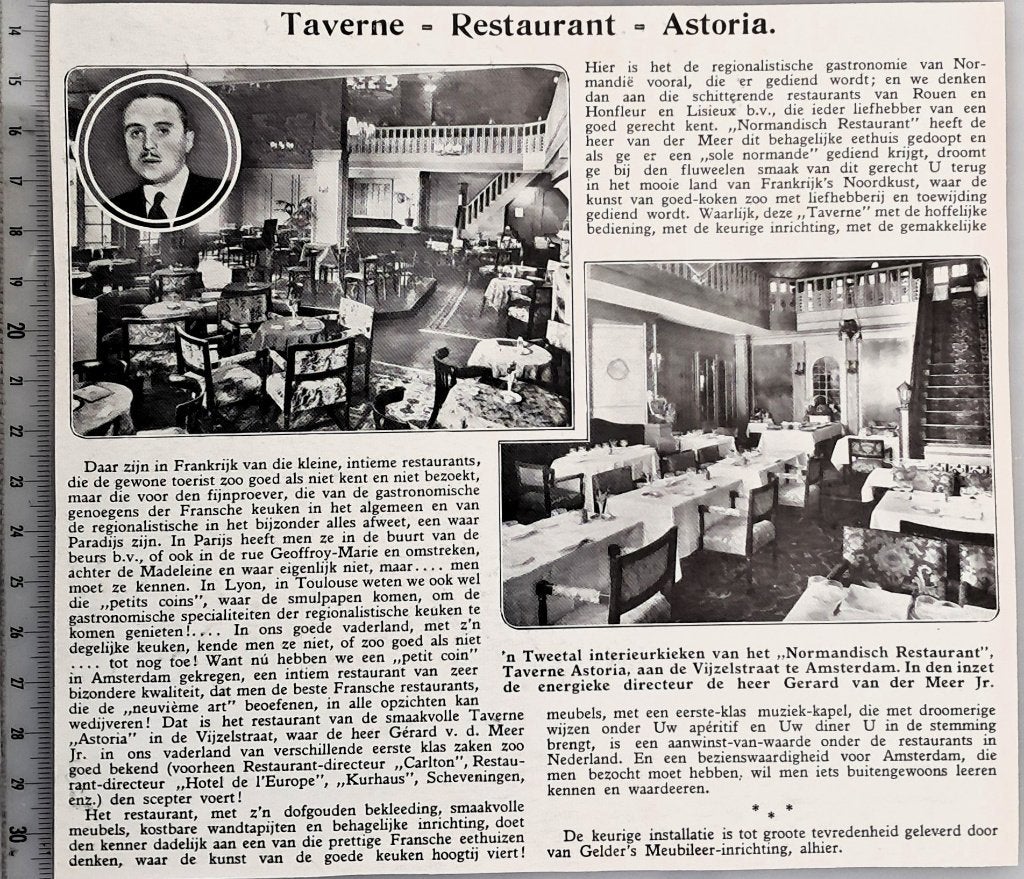 Amsterdam 1932,Taverne-restaurant Astoria in de Vijzelstraat, Verzamelen, Verzenden, Voor 1940, Gebruikt, Overige onderwerpen