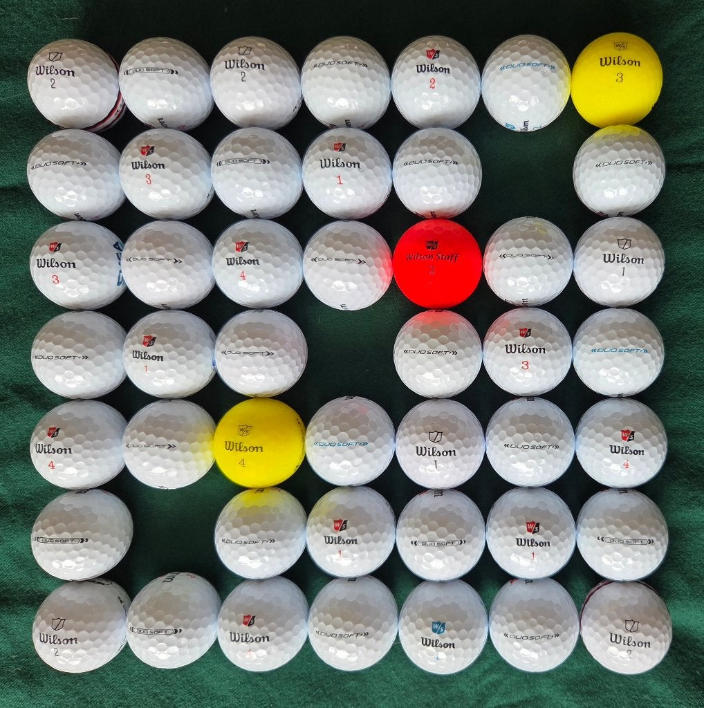 46 stuks PREMIUM Wilson DUO SOFT golfballen, Ophalen of Verzenden, Zo goed als nieuw, Bal(len)