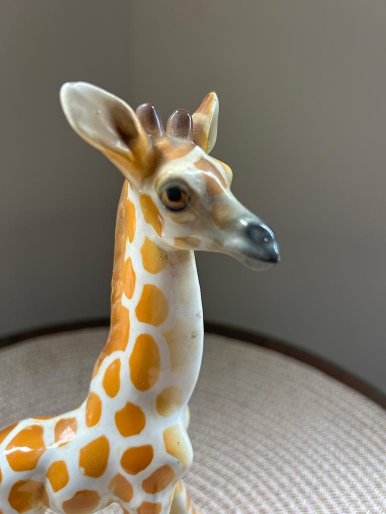 Vintage Porseleinen Giraffe Beeldje - Ca. 20 cm Hoog, Ophalen of Verzenden