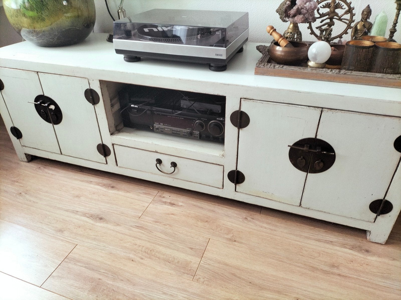 Chinees TV-meubel/dressoir, wit, met veel opbergruimte, Huis en Inrichting, Kasten | Televisiemeubels, Ophalen, Gebruikt, Chinees, Landelijk, Vintage