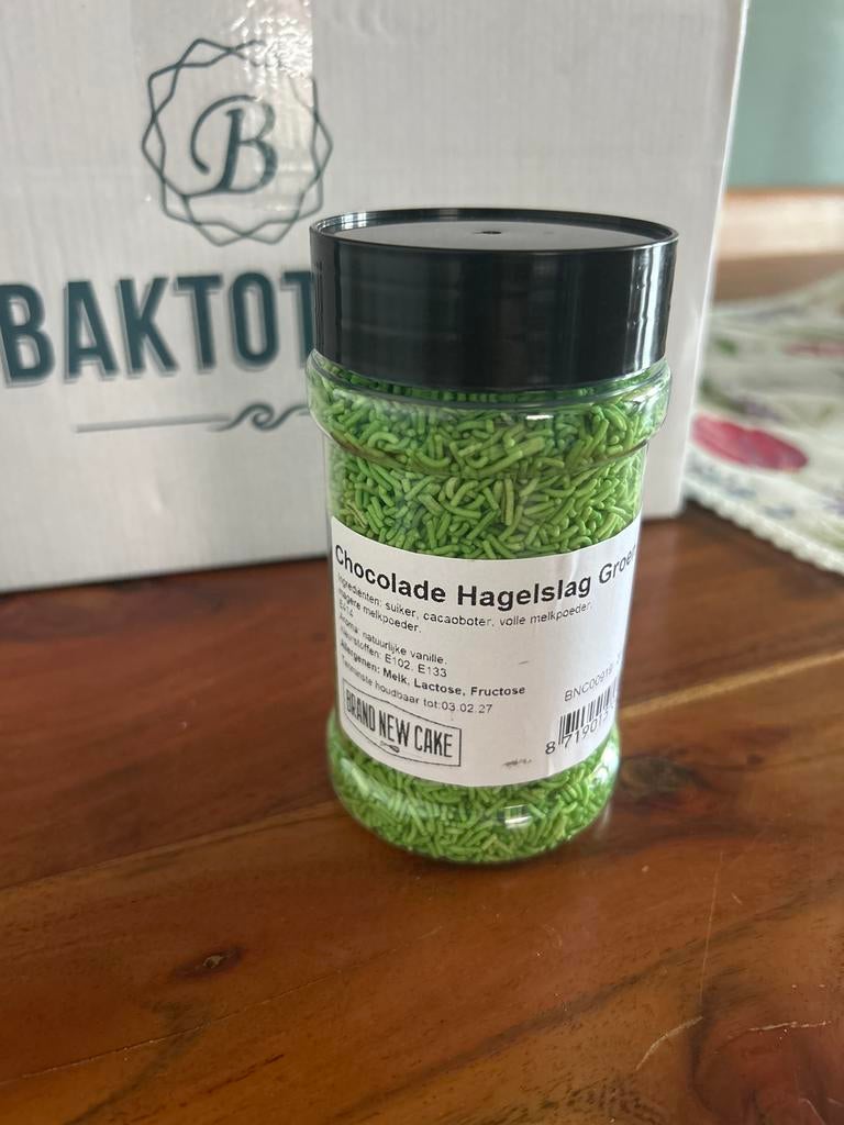 Groene chocolade hagelslag, Ophalen of Verzenden, Nieuw, Taarten of Cupcakes, Overige typen