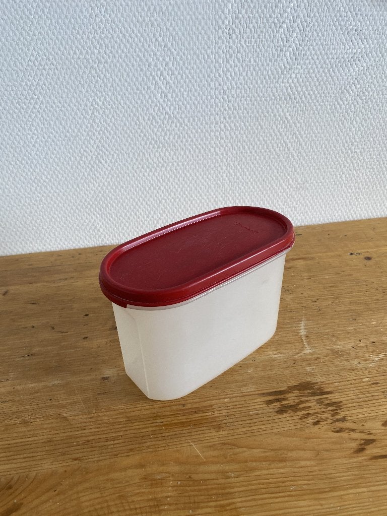 Tupperware Voorraadbus ( rood deksel, 1,1 ;iter ), Ophalen of Verzenden, Gebruikt, Rood, Overige typen
