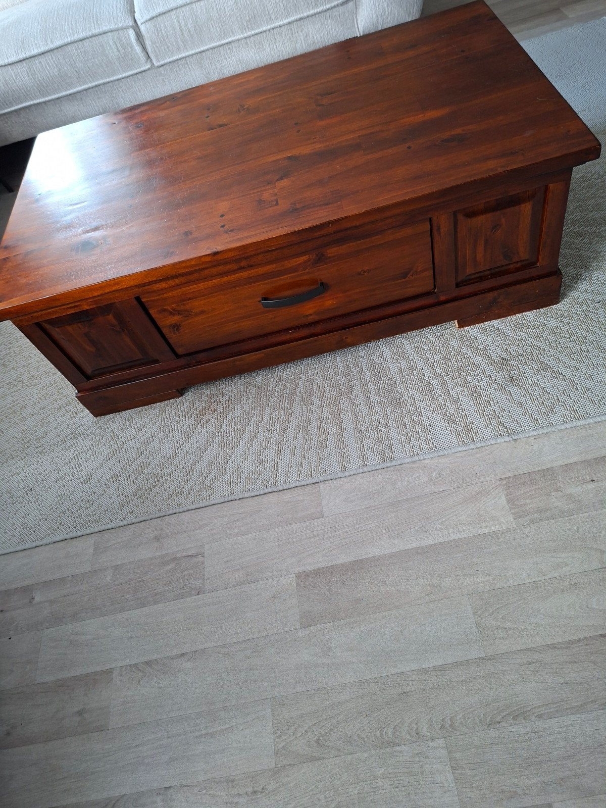 Mooie salontafel met grote lade, Ophalen, Gebruikt, 100 tot 150 cm, Klassiek