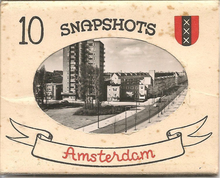 10 Snapshots Amsterdam - Vintage Ansichtkaarten Set, Ophalen of Verzenden, 1940 tot 1960, Ongelopen, Noord-Holland