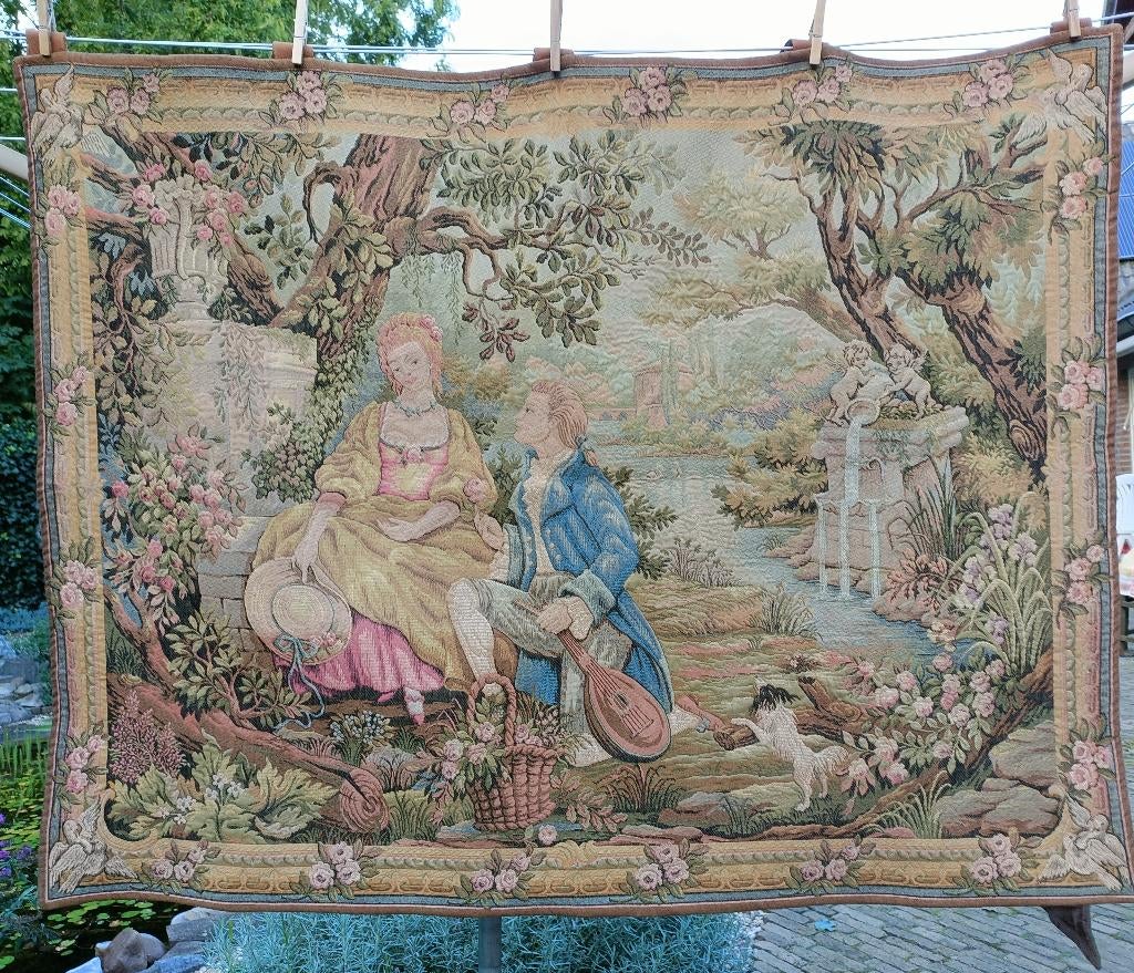 MARC WAYMEL jardin d'amour gobelin wandtapijt Franklin Mint, Antiek en Kunst, Antiek | Kleden en Textiel, Ophalen of Verzenden