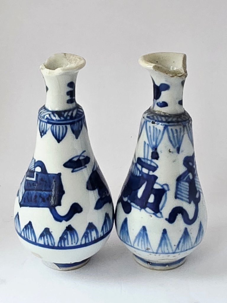 Paar antieke Chinese minivazen Kangxi periode(1662-1722), Ophalen of Verzenden