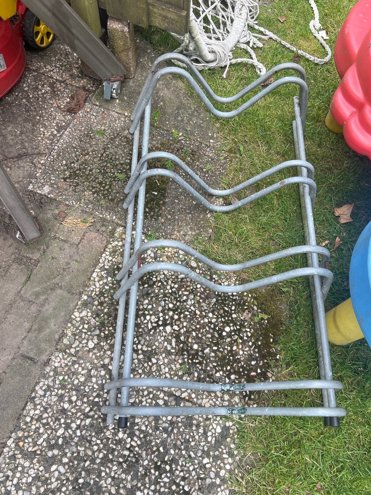 Fietsenrek voor 4 fietsen - Gebruikt, Fietsen en Brommers, Ophalen, Gebruikt
