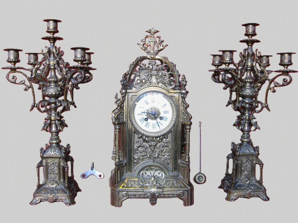 Bronzen pilaarklok kathedraalklok periode 1850-1900., Antiek en Kunst, Antiek | Klokken, Ophalen