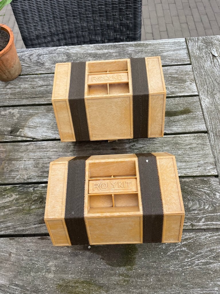 Vintage Rolykit opbergdozen - Set van 2, Ophalen of Verzenden, Gebruikt