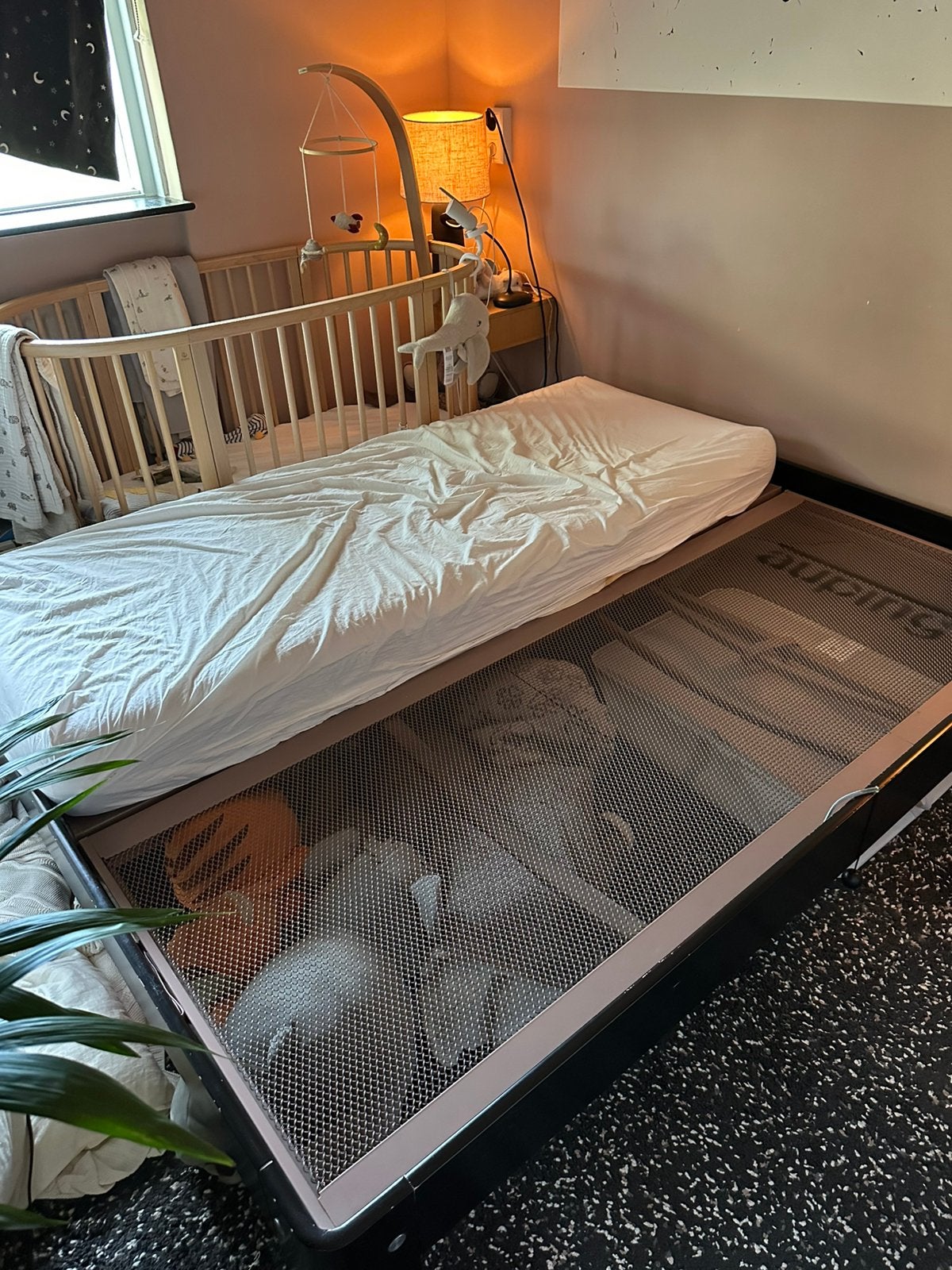 Auping bedframe (+ evt. Matrassen), Ophalen, Verstelbaar, Zwart, Tweepersoons