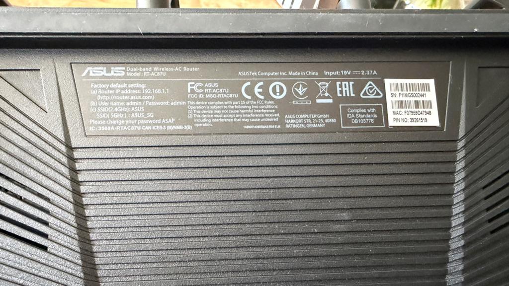 ASUS RT-AC87U AC2400 Dual-Band Gigabit Router, Ophalen of Verzenden, Zo goed als nieuw, Router