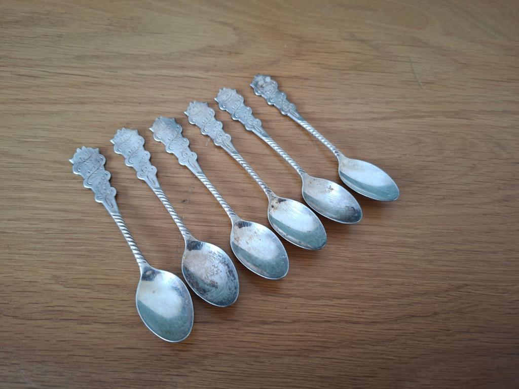 6 koffielepetjes verzilverd, Antiek en Kunst, Antiek | Bestek, Ophalen of Verzenden