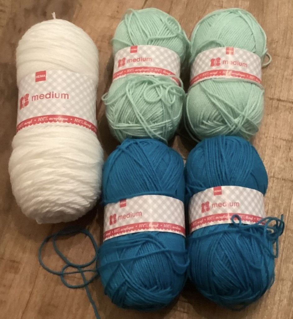 Nieuw! 5 Hema medium garen bollen, Hobby en Vrije tijd, Ophalen of Verzenden, Nieuw, Breien of Haken, Wol of Garen