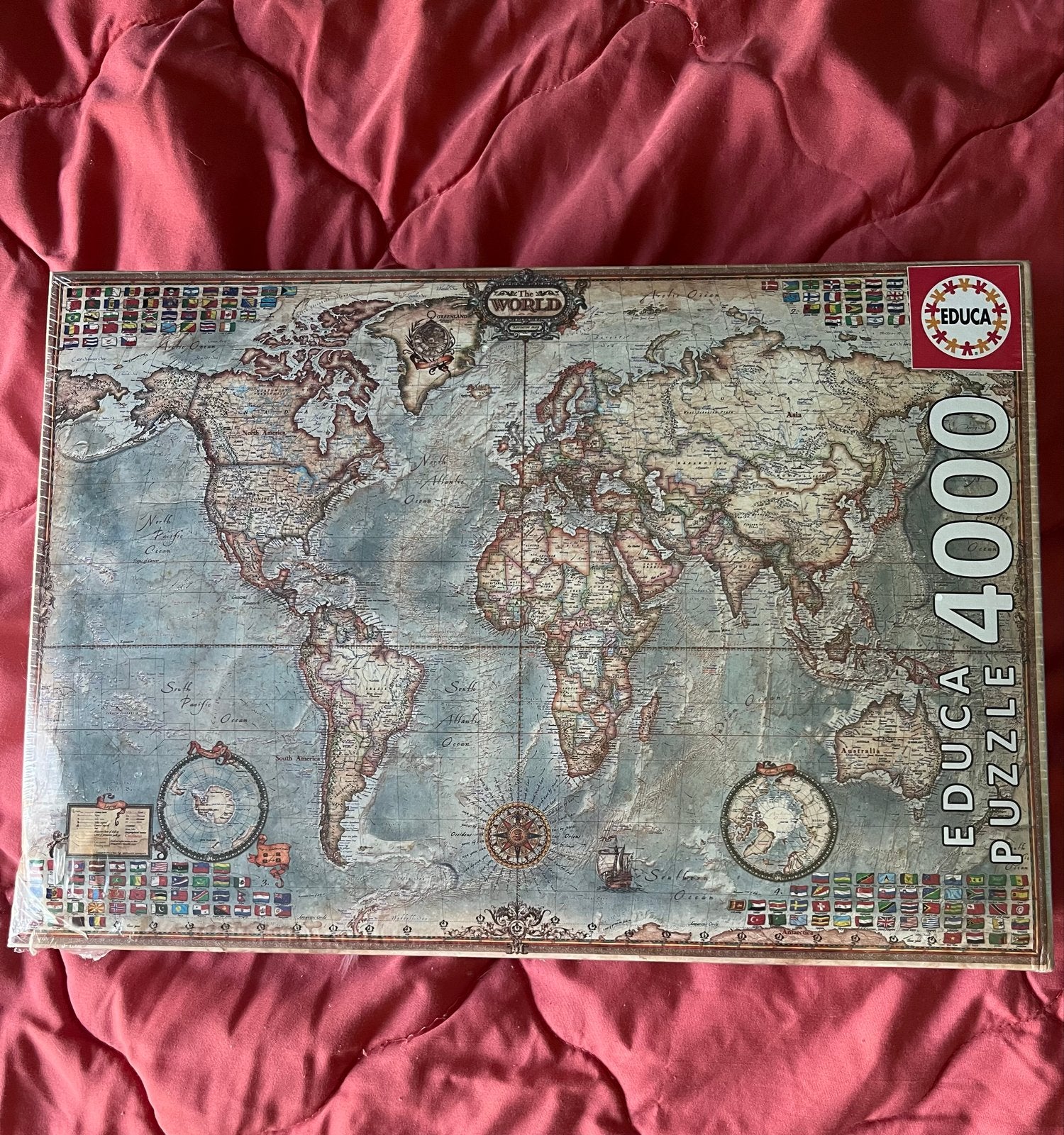 Educa Wereldkaart Puzzel 4000 Stukjes - Uitdagend Plezier, Ophalen, Meer dan 1500 stukjes, Nieuw, Legpuzzel