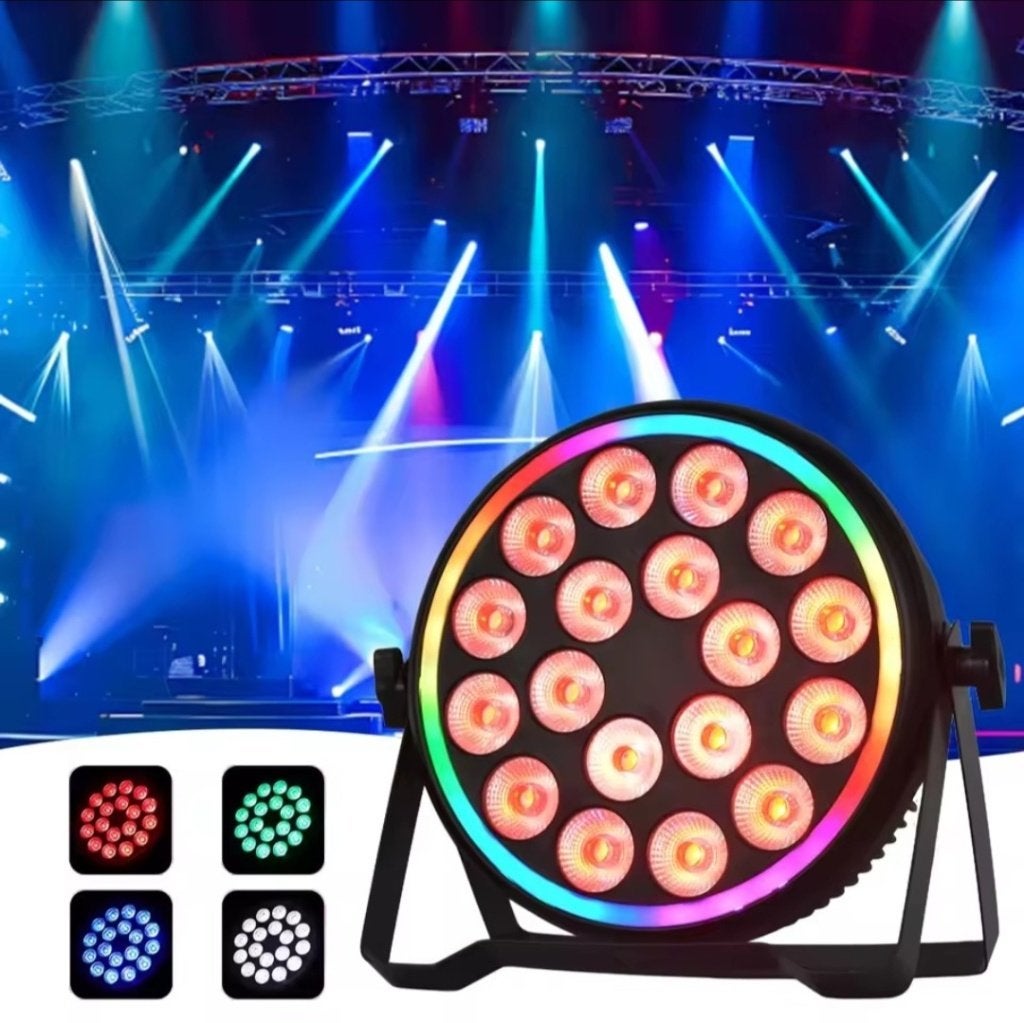 Krachtige DMX LED Flat PAR / Spot Light met 18x4W RGBW leds, Muziek en Instrumenten, Ophalen, Nieuw, Licht, Geluidgestuurd