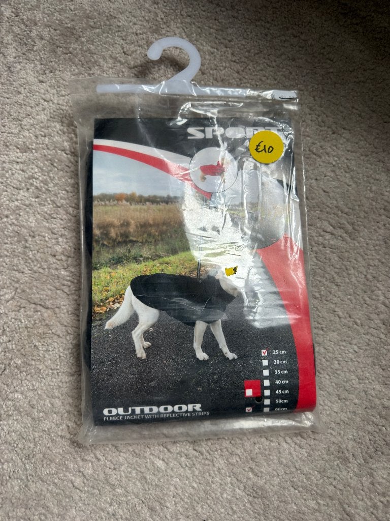 Nieuwe honden jas fleece zwart 25cm, Dieren en Toebehoren, Overige maten, Overige merken, Gevoerd, Nieuw