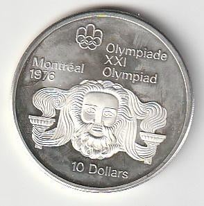 10  dollars  1974  Canada. km. 93  unc/proof., Ophalen of Verzenden, Noord-Amerika, Losse munt, Zilver