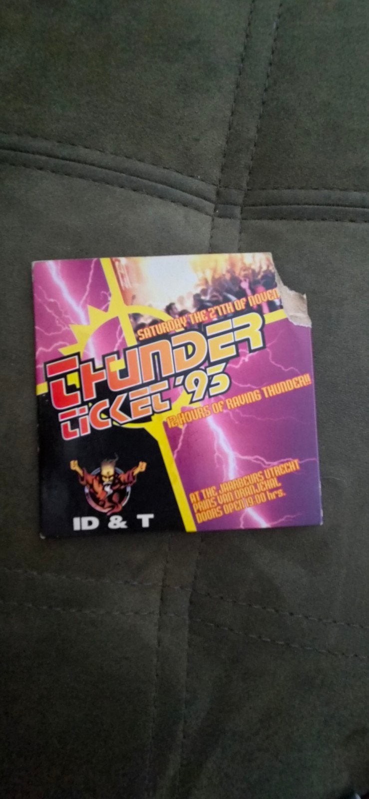 Thunderticket'93 riped Thunderdome toegansbewijs, Ophalen of Verzenden