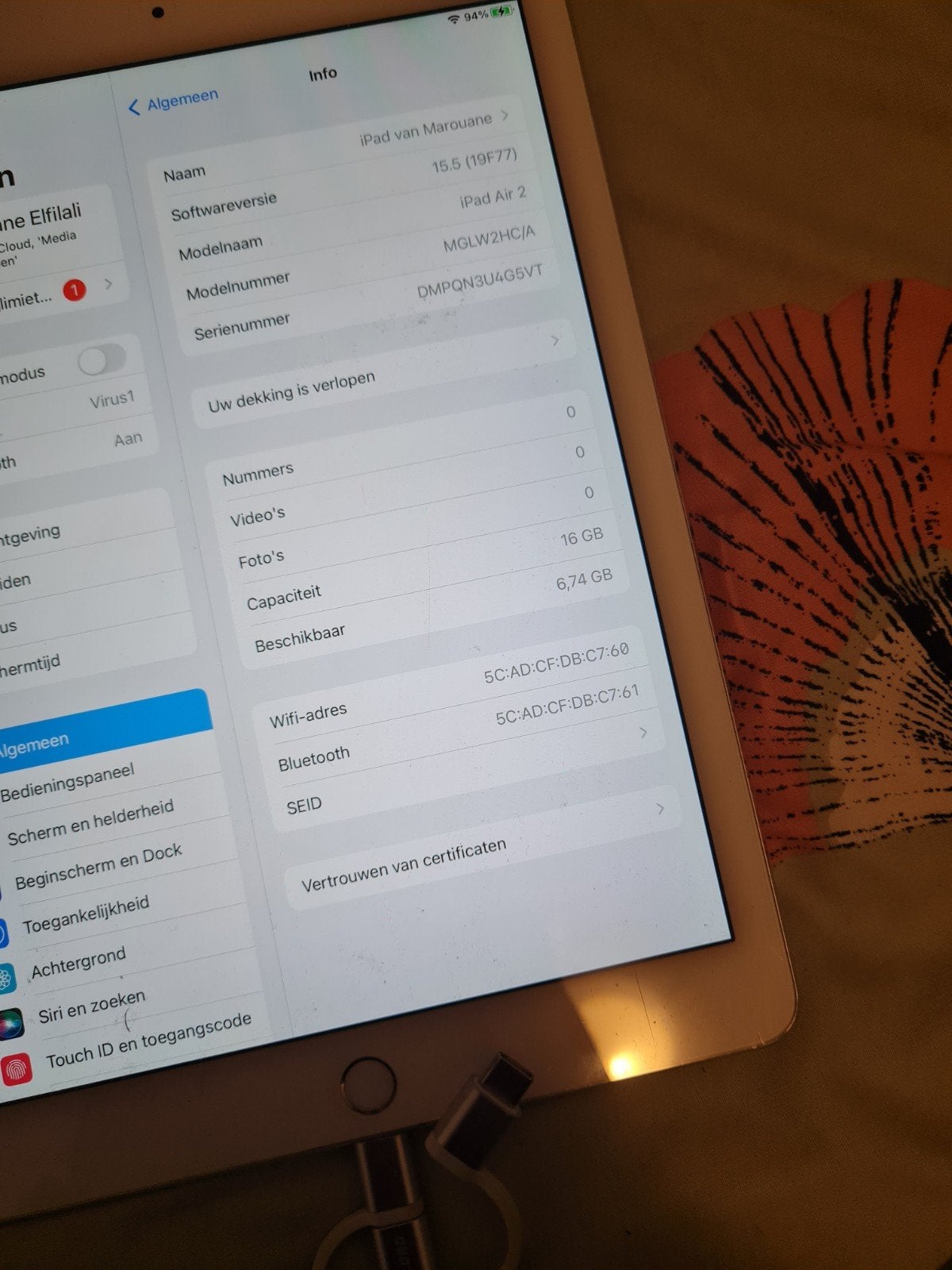 Ipad Air 2, Computers en Software, Apple iPads, Apple iPad Air, Zo goed als nieuw, 16 GB, Ophalen