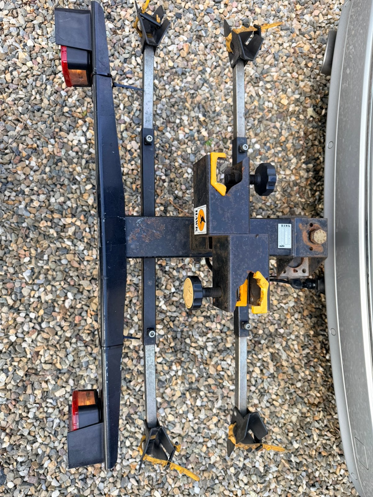 Hawk fietsendrager RH-2C goed werkende verlichting, Ophalen, 2 fietsen, Gebruikt, Trekhaakdrager
