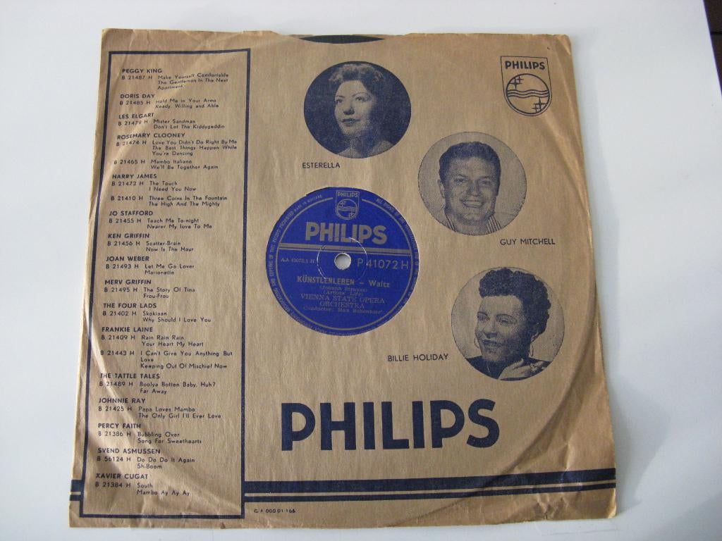 Kunstlerleren - Walz  Philips P41072H  78 toeren.etc., Ophalen of Verzenden, Zo goed als nieuw, 12 inch