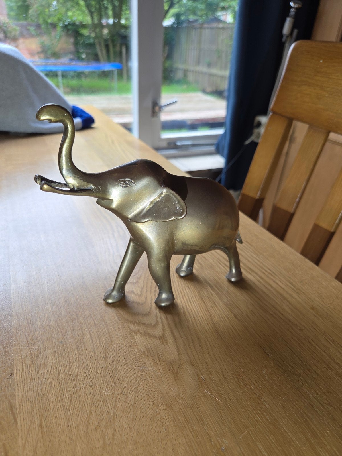 Massief Messing Olifant Beeldje - 16,5 cm hoog, Antiek en Kunst, Ophalen of Verzenden