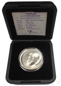 Zilver 10 Euro Huwelijksmunt Koning Willem-Alexander&Maxima, Koningin Beatrix, Euro's, Ophalen of Verzenden, Losse munt