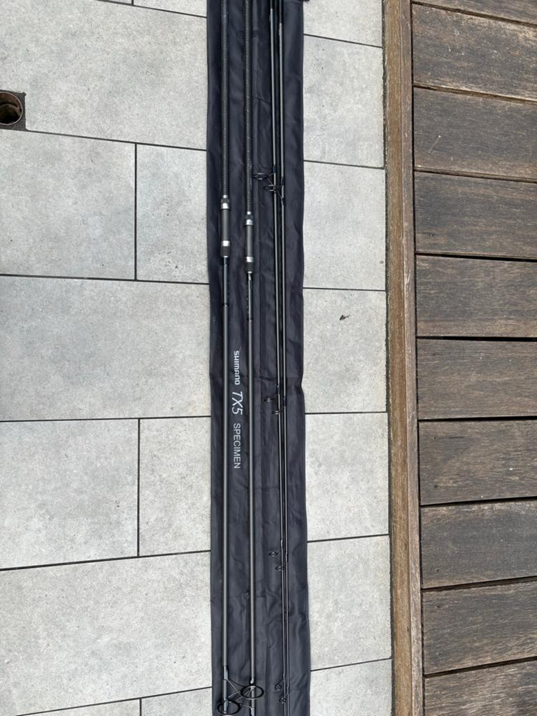 Shimano TX5 Specimen Karperhengels met Molen, Ophalen of Verzenden, Zo goed als nieuw, Molen
