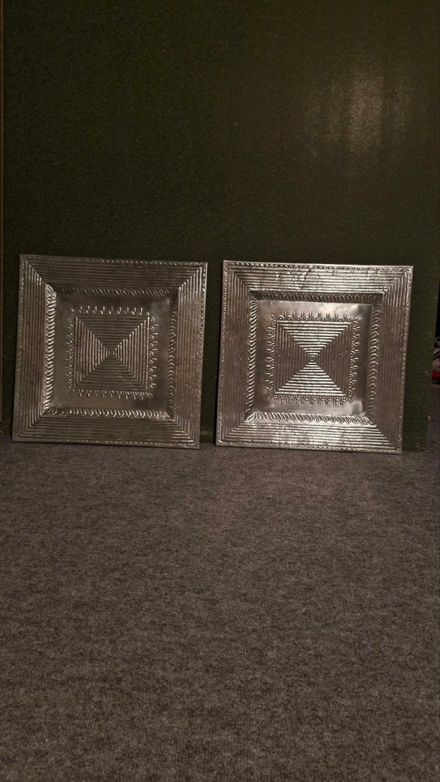 Set van 2 decoratieve metalen wandpanelen 45 x 45, Ophalen