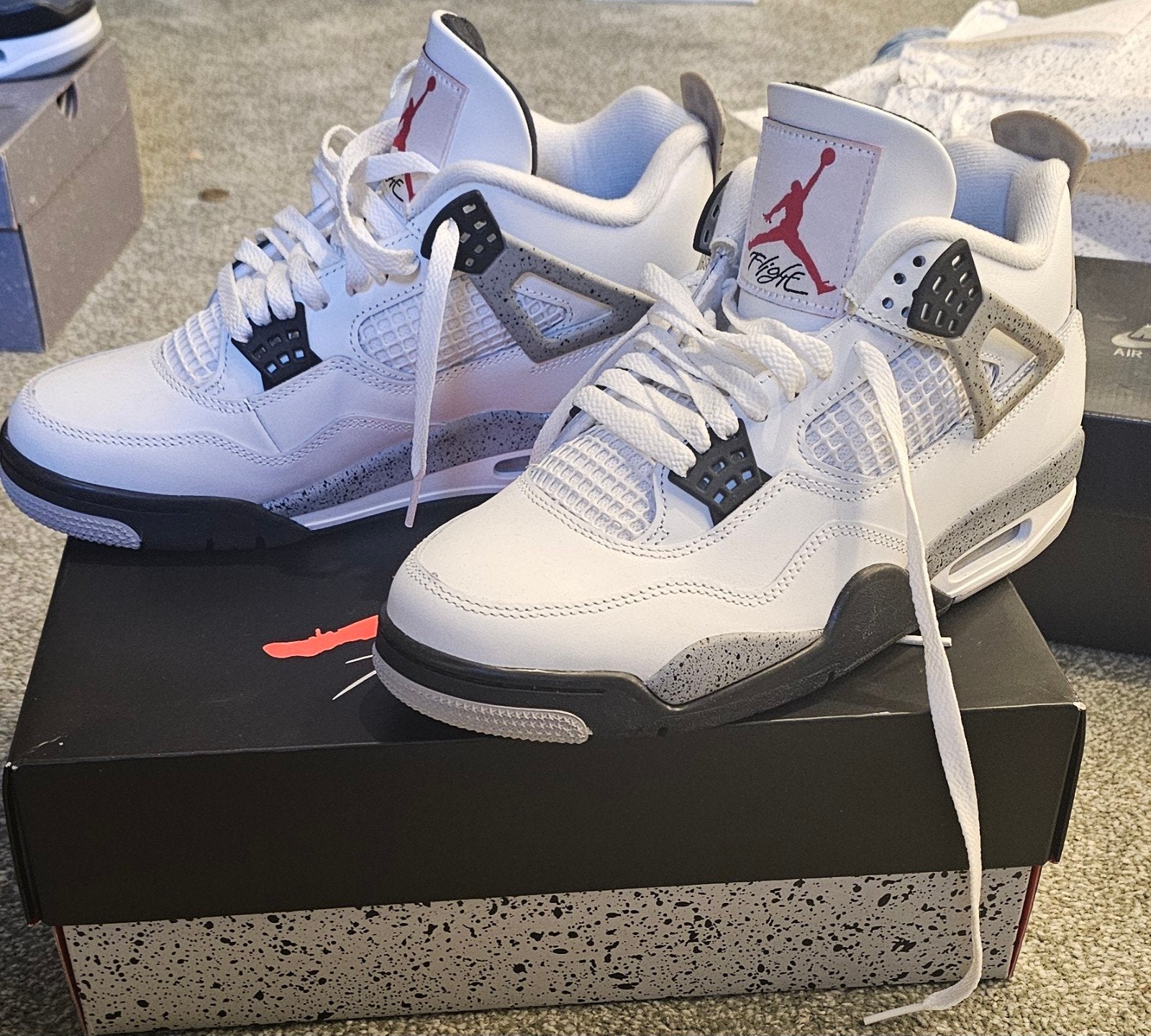 Air Jordan 4 Retro White Cement - Maat 42, Kleding | Heren, Schoenen, Ophalen of Verzenden