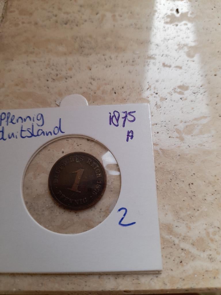 Pfennig 1875 A Duitsland (nr 2), Ophalen of Verzenden, Duitsland, Losse munt