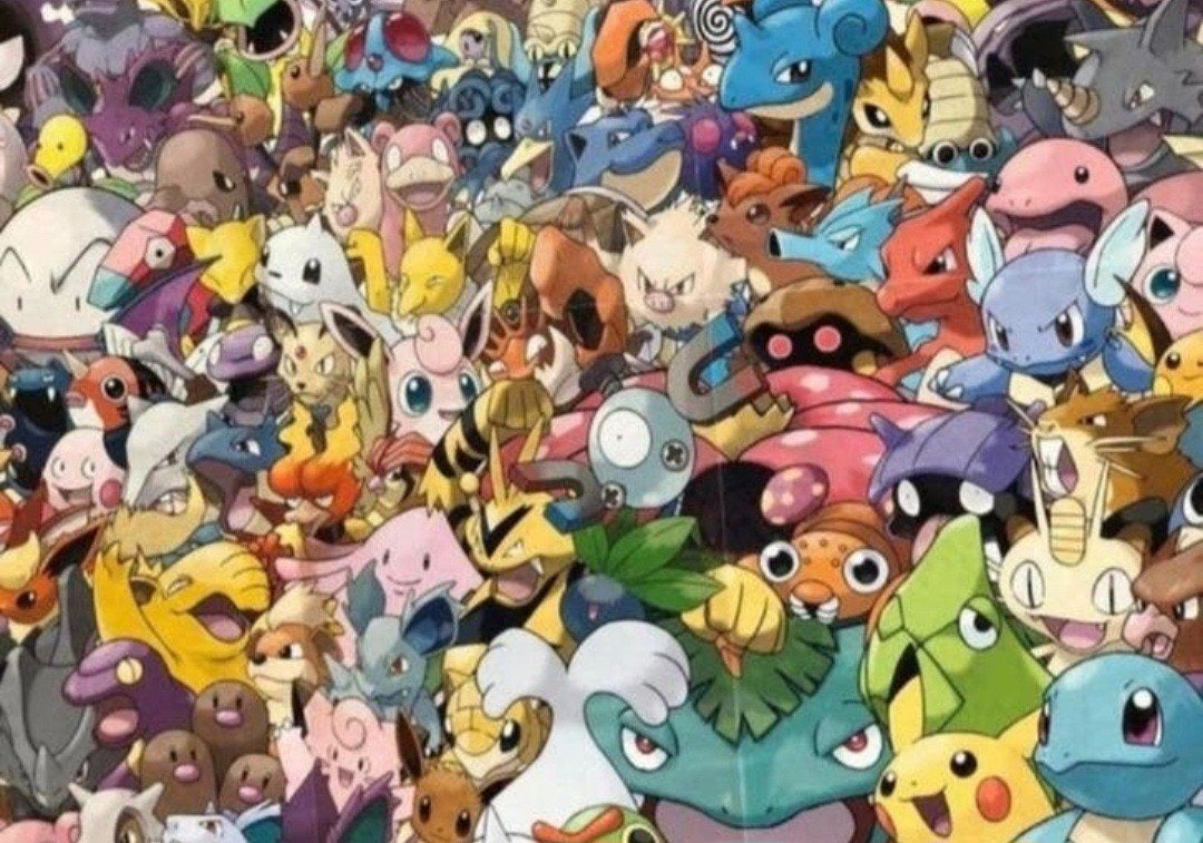 Grote Pokémon poster met diverse generaties, Ophalen of Verzenden, Gebruikt, Tv, Poster