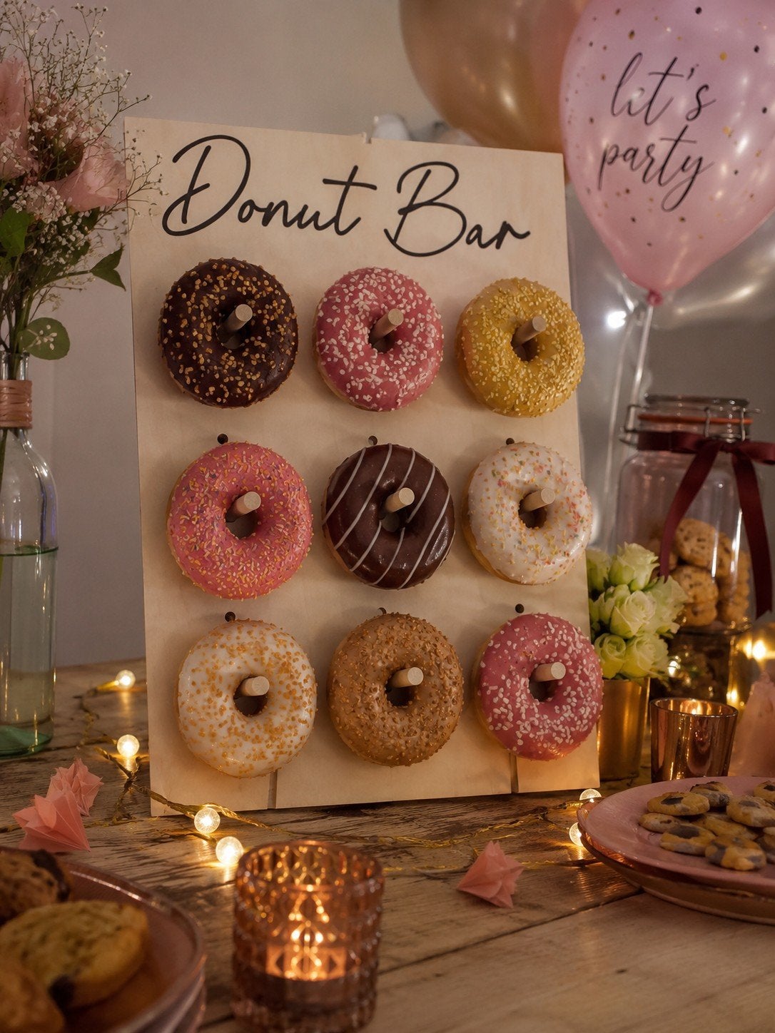 Donut Bar - 3 stuks nieuw in verpakking € 5 per stuk, Ophalen of Verzenden, Nieuw, Feestartikel, Verjaardag