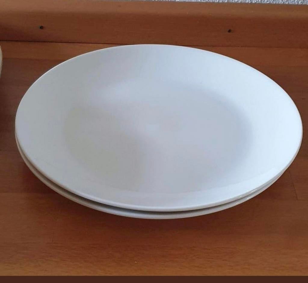 Set van witte porseleinen (onder)borden van de Hema, Huis en Inrichting, Keuken | Servies, Ophalen of Verzenden, Zo goed als nieuw