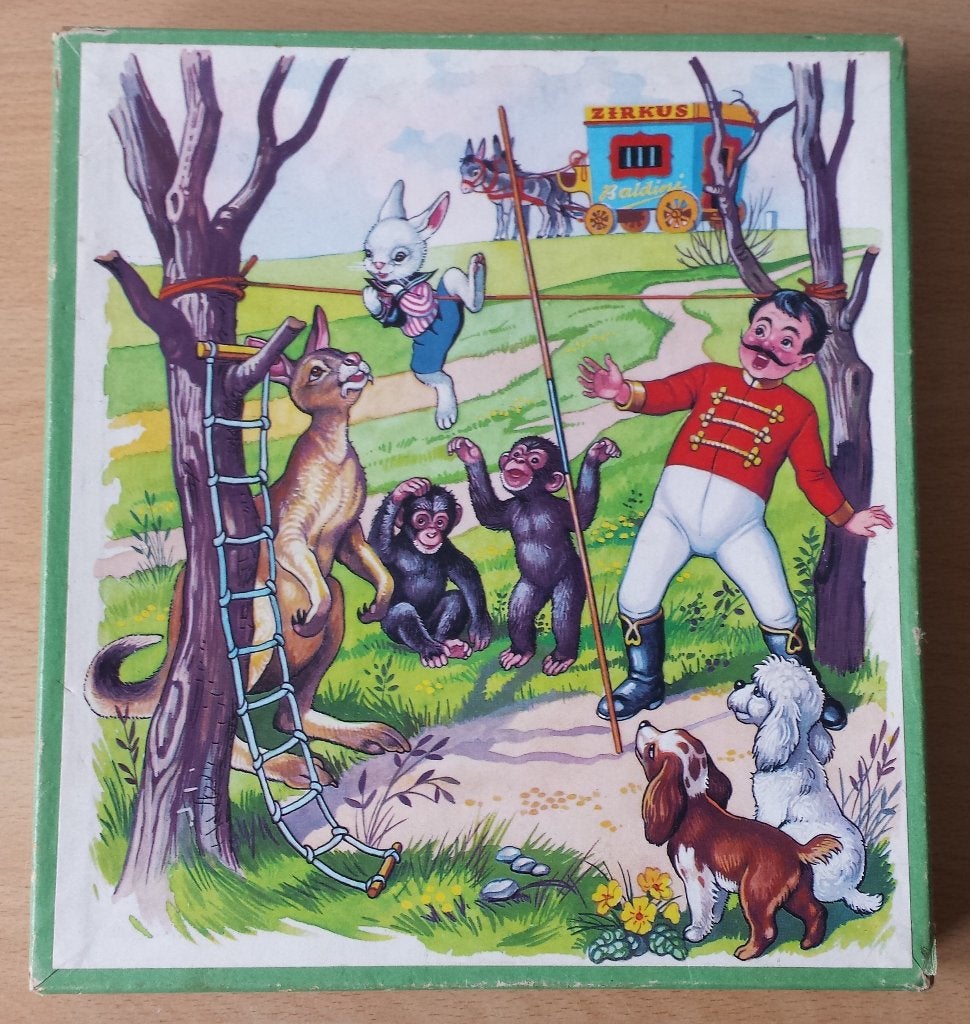 Houten Puzzel Zirkus Baldini - Kolibri - vintage, Kolibri, 2 tot 4 jaar, Gebruikt, 10 tot 50 stukjes