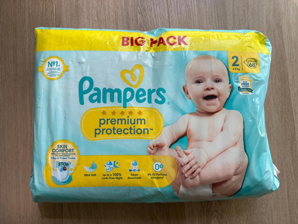 Nieuwe Pampers Premium Protection Luiers - Maat 2 (68 stuks), Ophalen, Nieuw