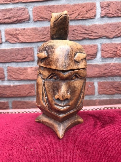 aparte houten medicijnhouder, Sumatra, Hout, Ophalen of Verzenden, Indonesië, Houtsnijwerk