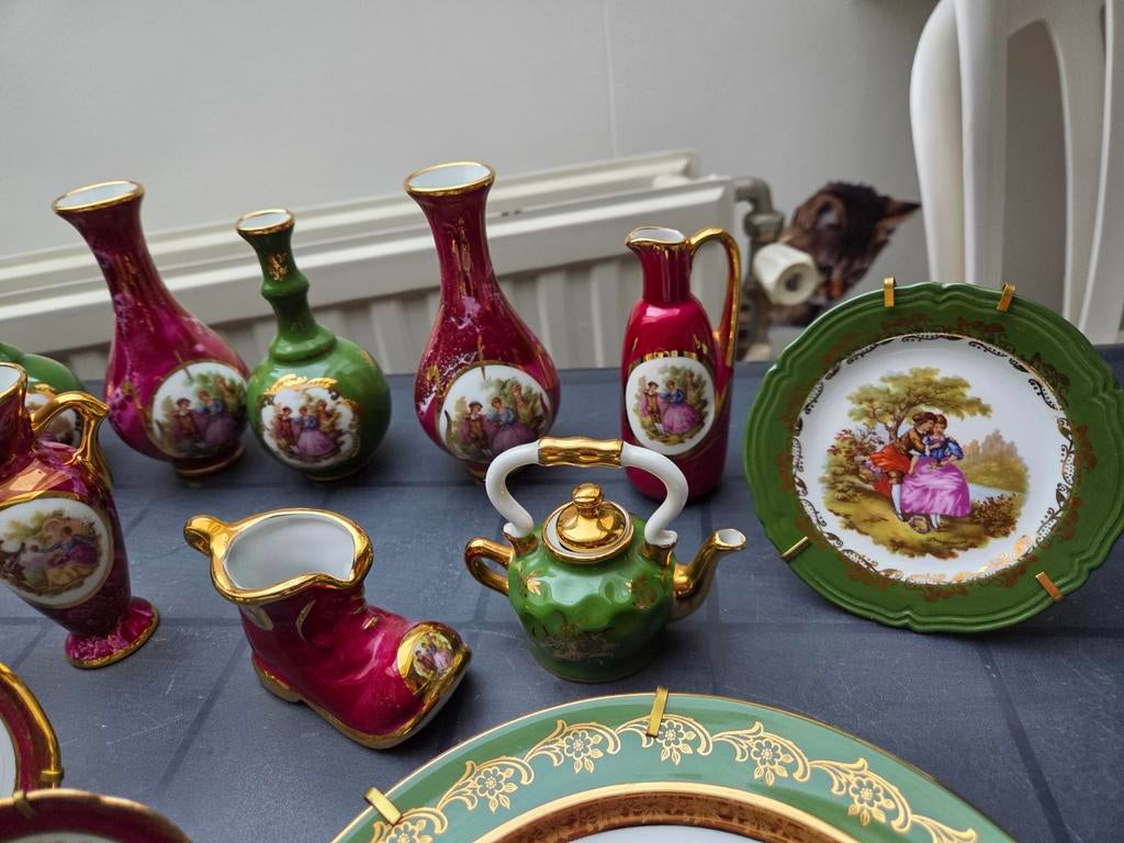 Limoges porselein set - Vaasjes, bordjes en potjes, Ophalen of Verzenden