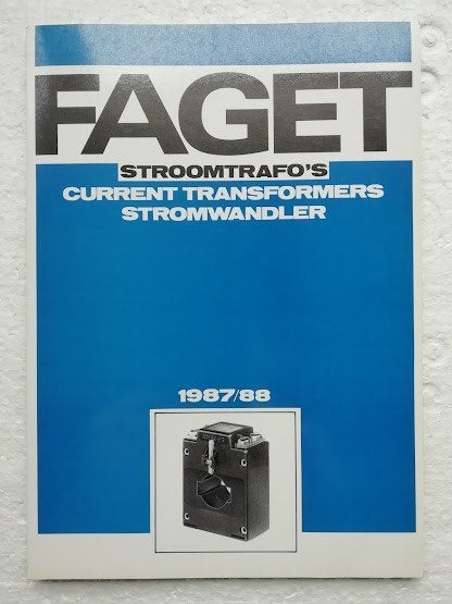 FAGET stroomtrafo's catalogus 1987/88, Ophalen of Verzenden, Zo goed als nieuw, Overige typen
