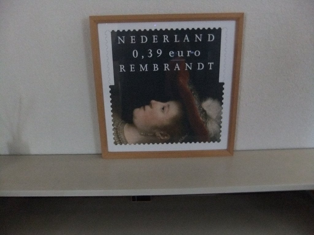 Rembrandt postzegel op linnen afgedrukt, Postzegels en Munten, Ophalen, Na 1940, Postfris