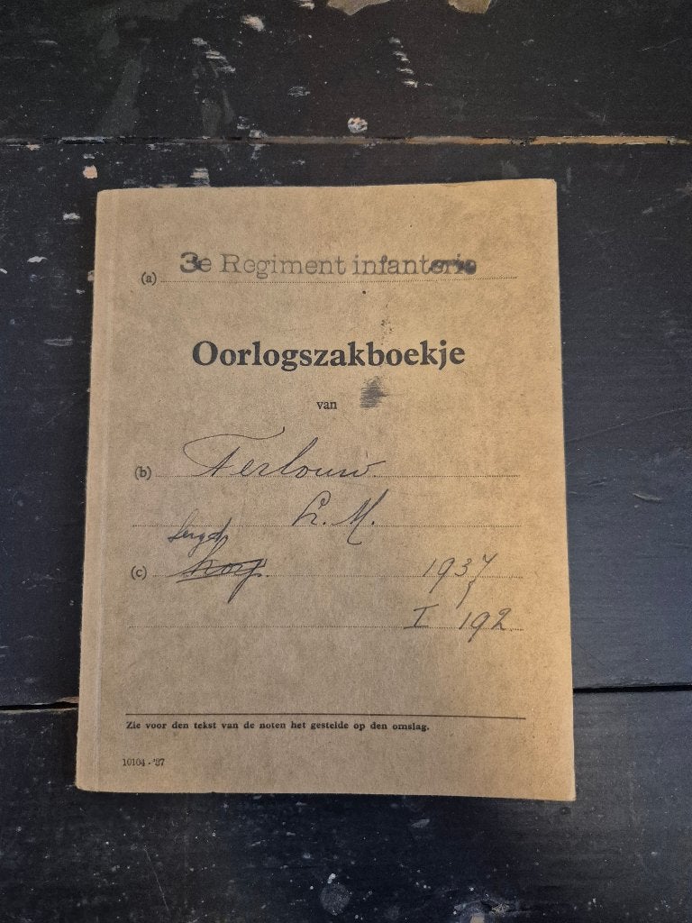 Oorlogszakboekje L.M. Terlouw gesneuveld te Delft 10-05-1940, Ophalen of Verzenden, Nederland, Overige typen