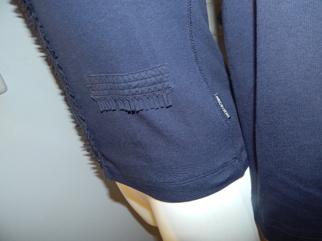 Marccain vest diep donker blauw afwerking franjes N3/M, Kleding | Dames, Maat 38/40 (M), Zo goed als nieuw, Marccain, Verzenden
