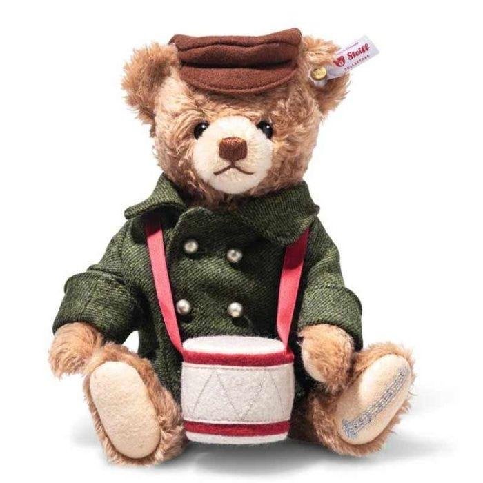 2025 Steiff 005909 Kerstbeer Little Drummer boy, 28cm., Info@steiff.com, Steiff, Steiff, Stoffen beer
