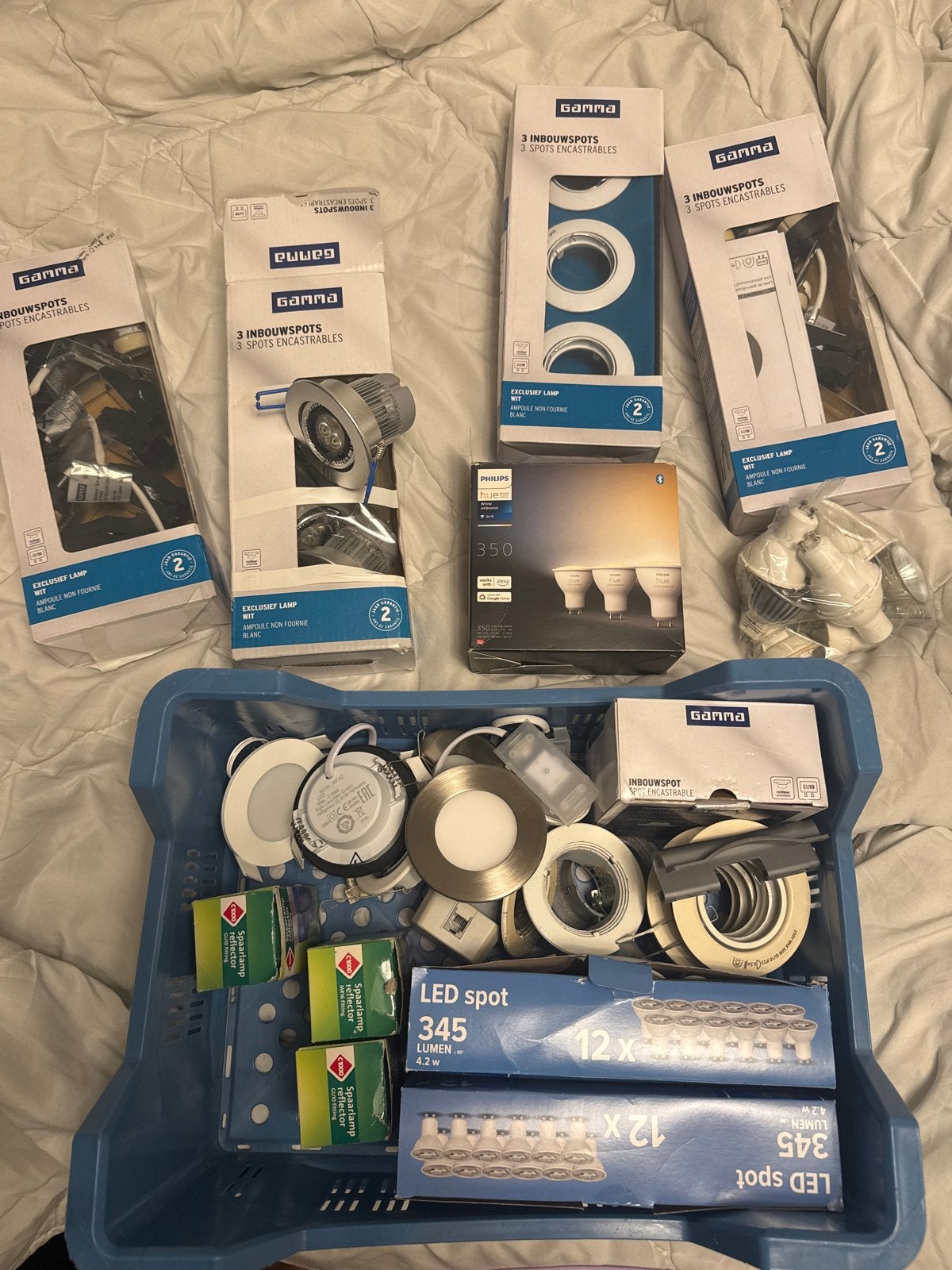 Diverse inbouwspots en LED lampen - Gamma & Philips, Huis en Inrichting, Ophalen, GU10, Nieuw, LED