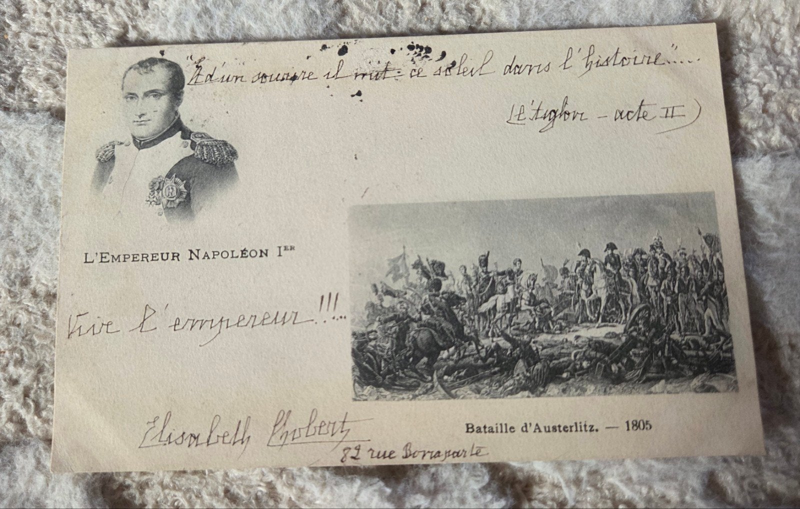 Oude Franse ansichtkaart Napoleon I - Slag bij Austerlitz, Verzenden, Voor 1920, Gelopen, Politiek en Historie