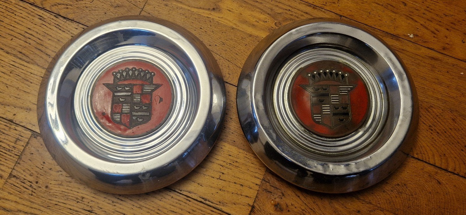 1953-1955 Cadillac Kelsey Hayes centercaps, Ophalen of Verzenden, Gebruikt