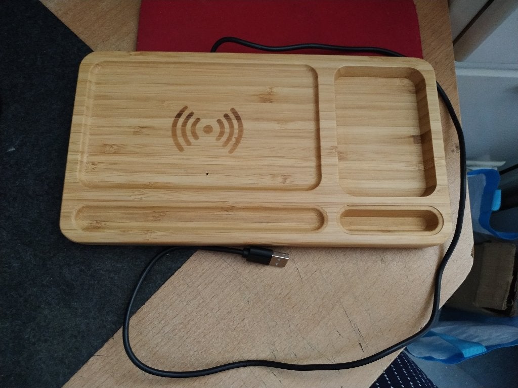 BRAINZ Wireless Charger Pad Bamboo, Ophalen of Verzenden, Zo goed als nieuw